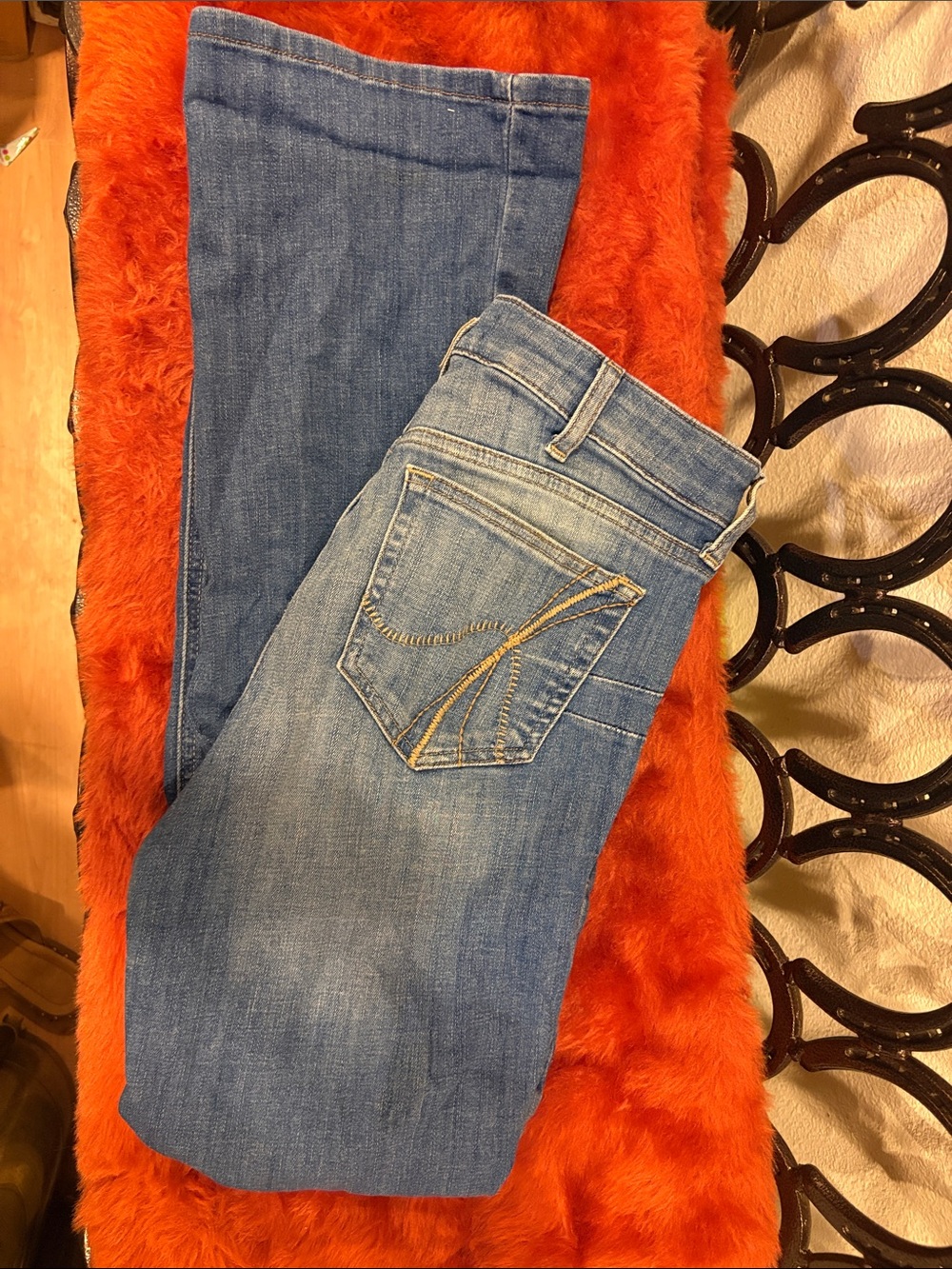 Ariat Light Blue Bootcut Jeans with Contrast Pocket Stitching